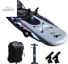 Inflatable Fishing Kayak for Adults - 1 Person, Pedal Drive, Folding, with Movab