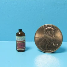 Dollhouse Miniature Detailed Replica Castor Oil Medicine Bottle HR52029