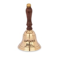 13Cm Tischglocke Messing Gold Graviert Captain's Bell Handglocke Serviceglocke