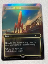 Command Tower 7097 Borderless Foil Secret Lair Fallout Rad Drop MTG NM 💥FOIL💥