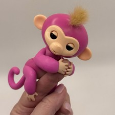WowWee Fingerlings Interactive 5" Glitter Monkey Pink Blonde Hair TESTED WORKS