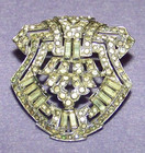 ANTIQUE RHINESTONE BADGE SHAPE CLIP ON PIN SCARF FUR COAT SHOE — photo 7