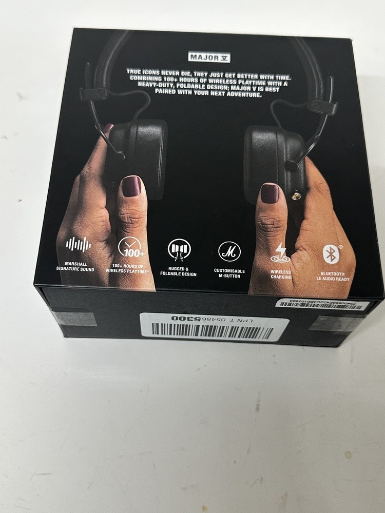 Marshall MAJOR V Wireless On-Ear Bluetooth Headphones (Black