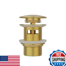 Brass Freestanding Tub Pop Up Drain Plug Brushed Gold - Fits Most Tubs
