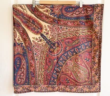 2 Pair Pottery Barn Paisley Bohemian Pillow Covers Euro 24”x24” Cotton Linen
