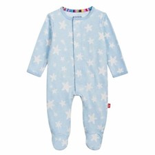 Magnetic Me blue star print cotton baby sleepsuit with white stars