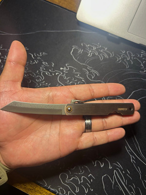 Dispatch Silver Folding Pocketknife Manual Liner Lock SS Tanto Plain Clip
