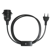 E27 Lampenfassung Mit Kabel 3,5M Schalter Stecker Stromkabel Fassung Schwarz