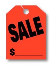 Car Mirror Hang Tags Jumbo Fluorescent Price Tags Pack of 50