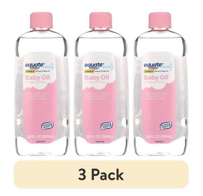 (3 Pack) Equate Baby Oil, 20 Fl Oz, Compare to Johnson'S  Baby Oil