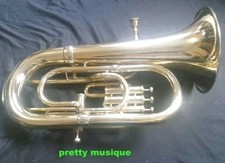 EUPHONIUM 4 VALVE PURE BRASS METAL IN GOLDEN POLISH CUSHION CASE FREE SHIPPING