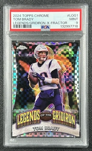 TOM BRADY PSA 9 2024 TOPPS CHROME #LOG-1 LEGENDS OF THE GRIDIRON X-FRACTOR 7718