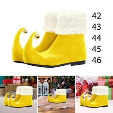 Christmas Shoes with Jingle Bells Women Men Booties Xmas Elf Boots Costume