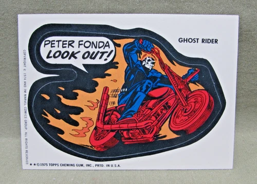 1975 GHOST RIDER STICKER Vintage Topps Marvel Comic Book Super Heroes Card Hero