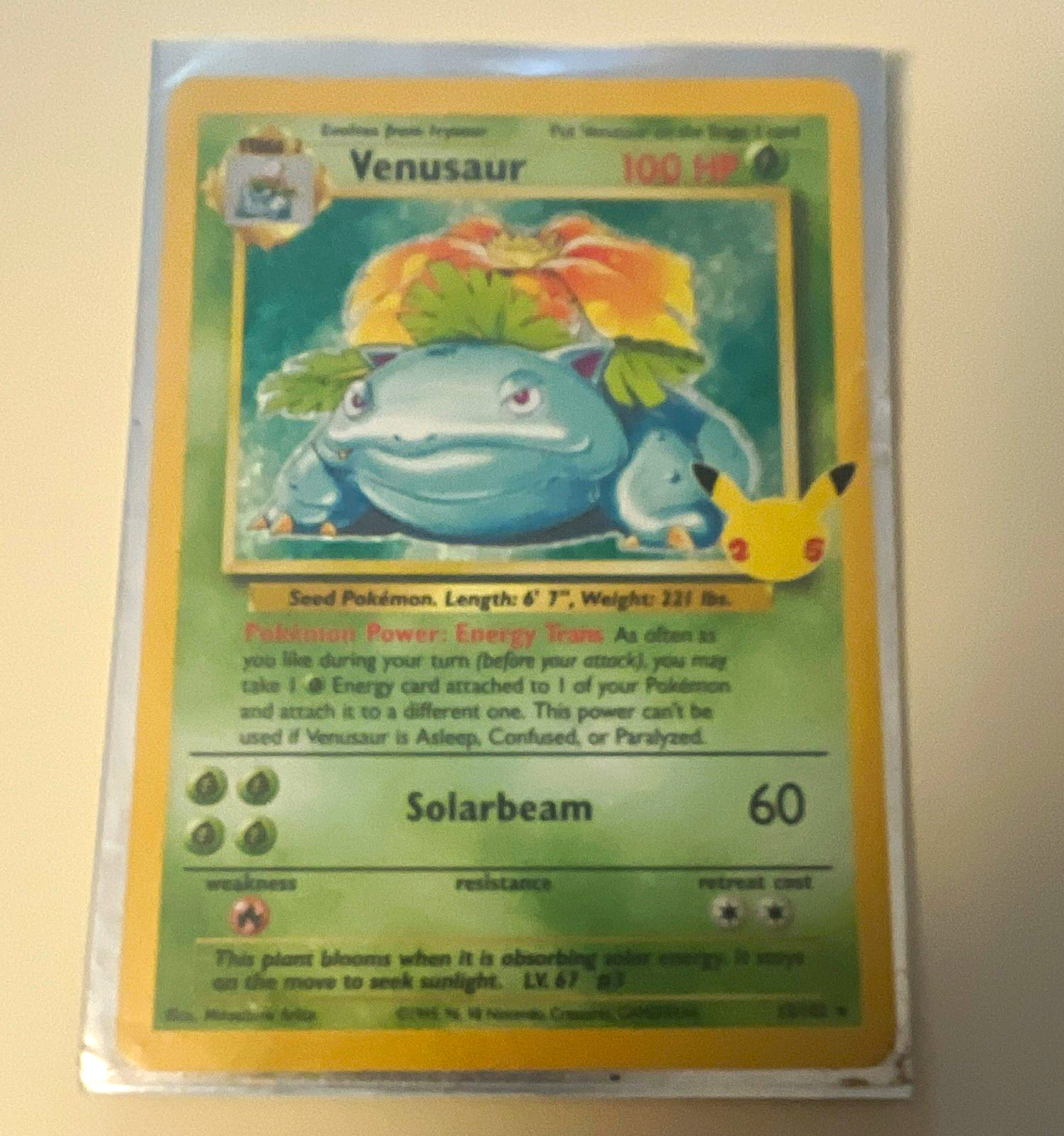Wizards of the Coast Venusaur 15/102 Base Set Holo Rare 1999 English 100HP