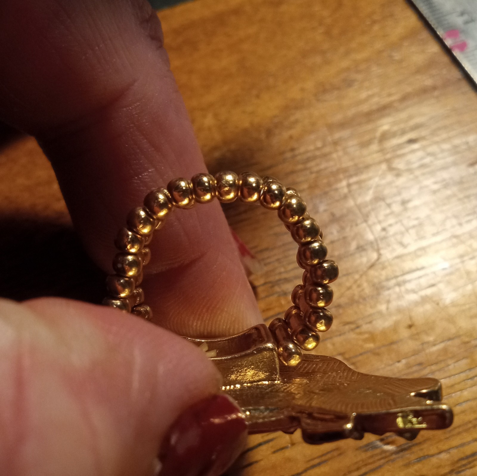 Green Owl Adjustable Statement Ring Gold Tone Rhi… - image 13