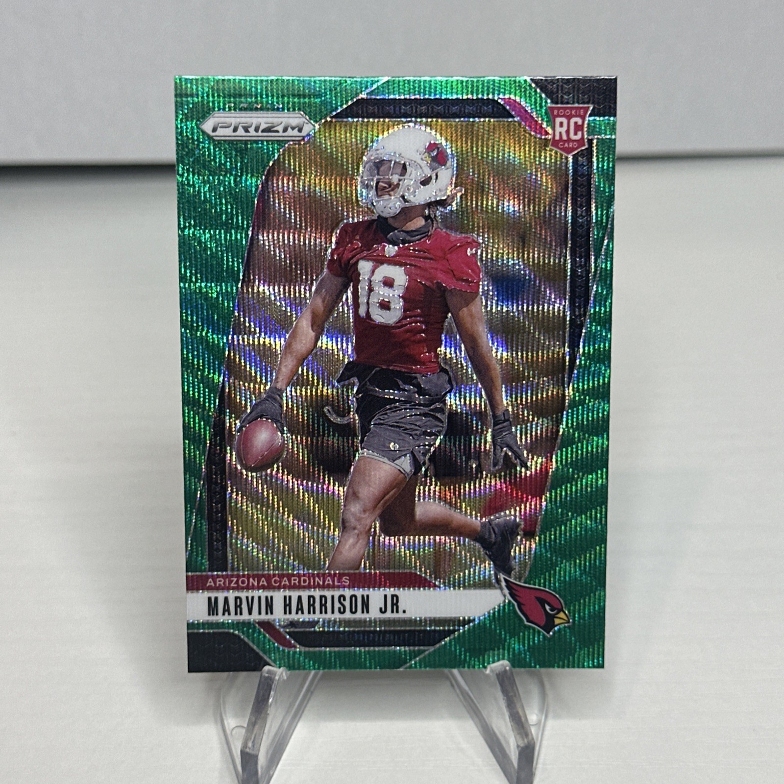 2024 Panini Prizm Marvin Harrison Jr. RC Neon Green Pulsar Rookie #375 Cardinals