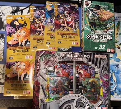 One Piece: Illustration Box - Kid/Killer, ST32 Starter Deck, OP17 packs X5 Lot