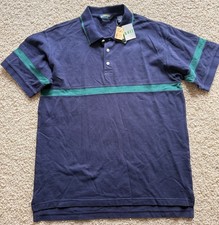 Men  s Eddie Bauer EBTEK Navy Cotton Polo Size S NWT