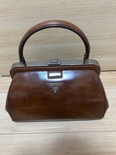 Authentic Vintage PRADA Patent Leather Enamel Clasp Handbag Brown