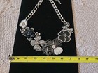 Ciner For Joan Rivers Black Silver Floral Statement Necklace Enameled Motifs — photo 10