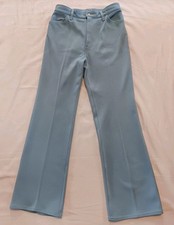 Vtg 70s Levis For Me Bell Bottom Flare Leg Pants Lt Blue 28x31 Textured