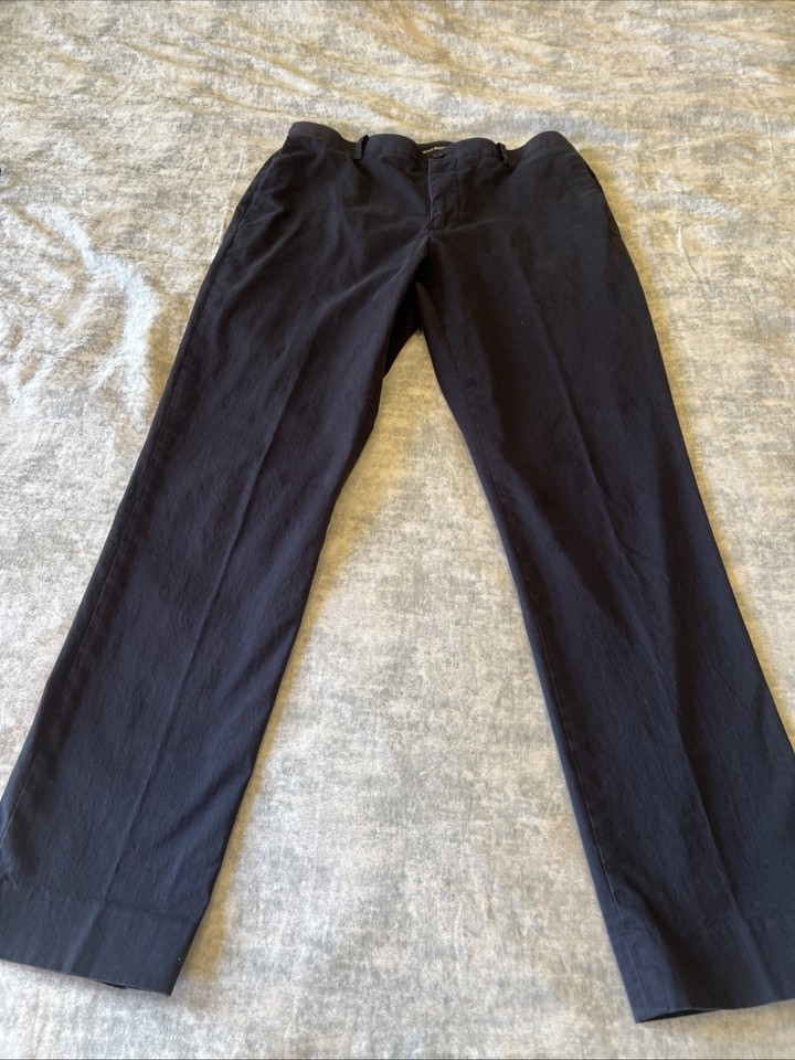 Ladies Country Road Navy Sz 12 Cotton Stretch Waist Trousers Pants Sz 32