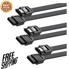 SATA III Cable 3 Pack 6Gbps Data Cables for SSD HDD Straight to Right Angle