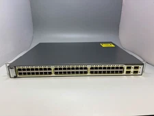 Cisco Catalyst 3750 48 Port PoE Switch Model: WS-C3750-48PS-S