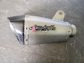 LEXTEC SILBER EDELSTAHL ZUM ANSCHRAUBEN 30"cm MOTORRAD AUSPUFF