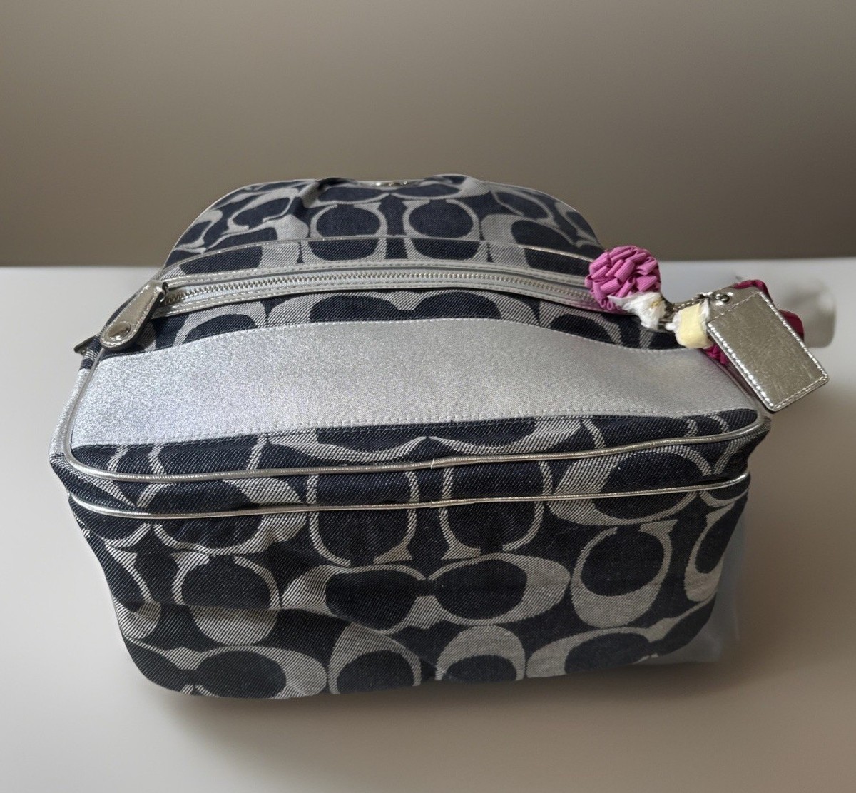 STUNNING SILVER AND DENIM COACH BACKPACK? Coach Denim Riya 21 Backpack Reveal | 2024 Denim Drop - YouTube main image 2