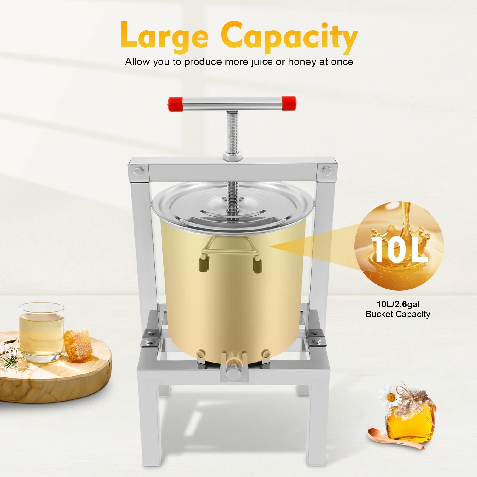 Fruit Wine Cider Press Grapes Crusher Juice Maker Juicer Making 2.6gal/10L