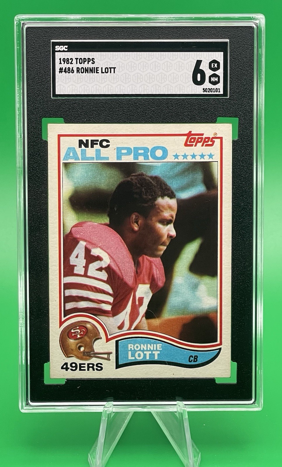 1982 Topps RONNIE LOTT Rookie #486 SGC 6 - San Francisco 49ers HOF RC - Vintage
