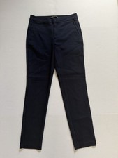 ZARA WOMAN Women s Navy Blue Solid Dress Pants Flat Front Zip/Button Closure S