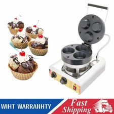 Non-Stick Waffle Bowl Maker Commercial 3 Bowls Shaped Belgian Waffles 220V