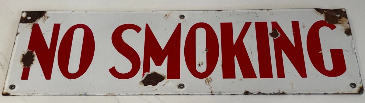 Vintage No Smoking Sign In Original Advertising Signs (1930-1969