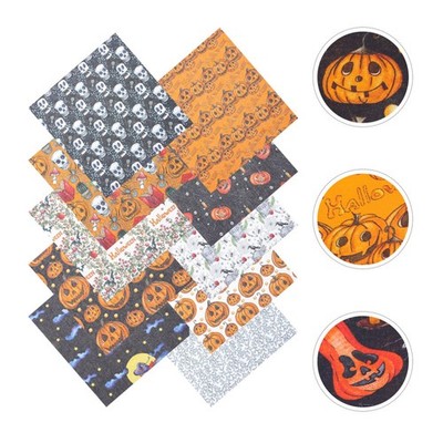 10 Stück Halloween-Themen-Patchwork-Stoff, kreativer DIY-Näh-Baumwollstoff