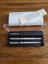 "New Old Stock" Vintage Parker 25 Fountain and Ballpoint Set. Original Case.