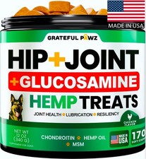Hip and Joint Supplement for Dogs with Glucosamine Chondroitin MSM Hemp Oil