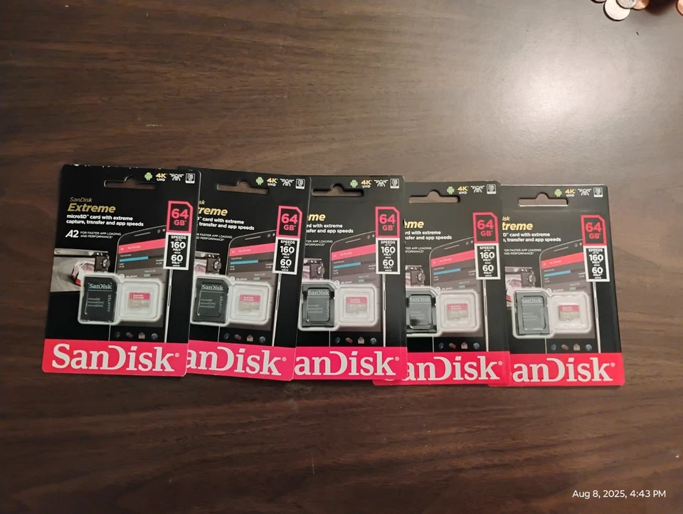 New SanDisk Extreme Micro SD Memory Card 64GB with Adapter GoPro Drones 160MBS - Image 4 of 4