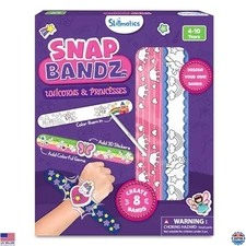 Skillmatics Snap Bandz Craft Kit - Unicorns & Princesses, DIY Mess-Free Art, 8