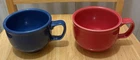 Fiesta Homer Laughlin Fiestaware Red & Blue Jumbo Soup Mug Cup 18 oz, 3-1/2”