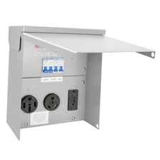 RV Temporary Power Outlet Panel RV Electrical Panel Box 50/30/20A with Breaker