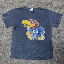 Vintage Y2K Kansas Jayhawks Youth Boys Blue Faded T-Shirt - Size M 10/12 