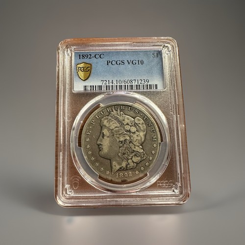 1892-CC Morgan Dollar GOLD PCGS Shield VG10 Key Date Carson City Tough Coin