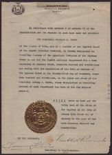 FRANKLIN D. ROOSEVELT - CIVIL APPOINTMENT SIGNED 01/01/1929