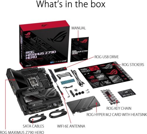 ASUS ROG Maximus Z790 Hero (WiFi 6E) LGA 1700(Intel 13th&12th Gen) ATX Gaming Mo - Picture 2 of 2