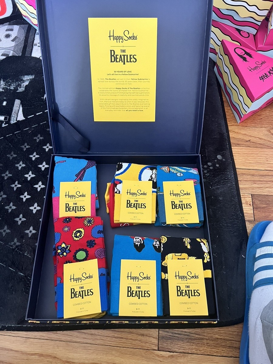 Happy Socks 6Pk The Beatles Socks Gift Box Men's 9-12 | eBay