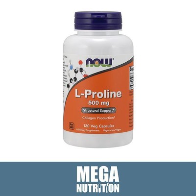 NOW Foods L-Proline 500mg 120 Vegetarische Kapseln Muskelaufbau Aminosäuren