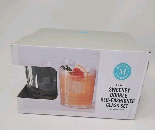 Martha Stewart 4er Set Sweeney Double Old Fashion Whisky Gläser Neu - Bild 1 von 9